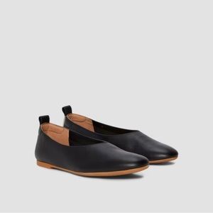 New Everlane Day Glove Italian Leather Ballet Flat Shoes in Black